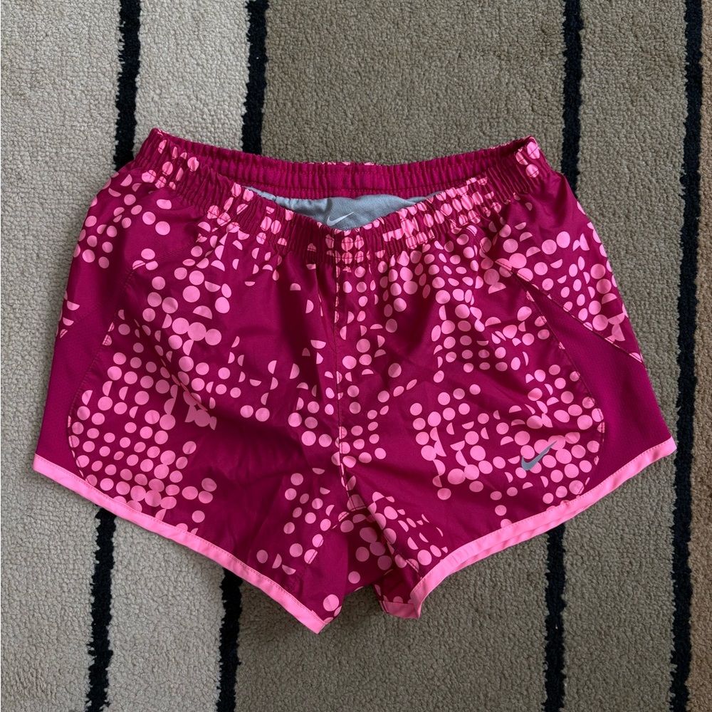 Nike Pink Athletic Shorts with Geometric Pattern